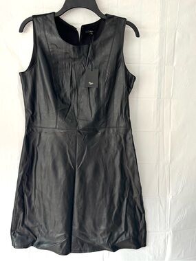 NWT Milano Black Vegan Leather Dress SZ M P Has Damage